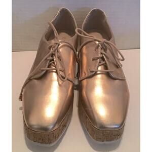 LILIANA Square TOED PLATFORM WEDGE LACE UPS SIZE 9